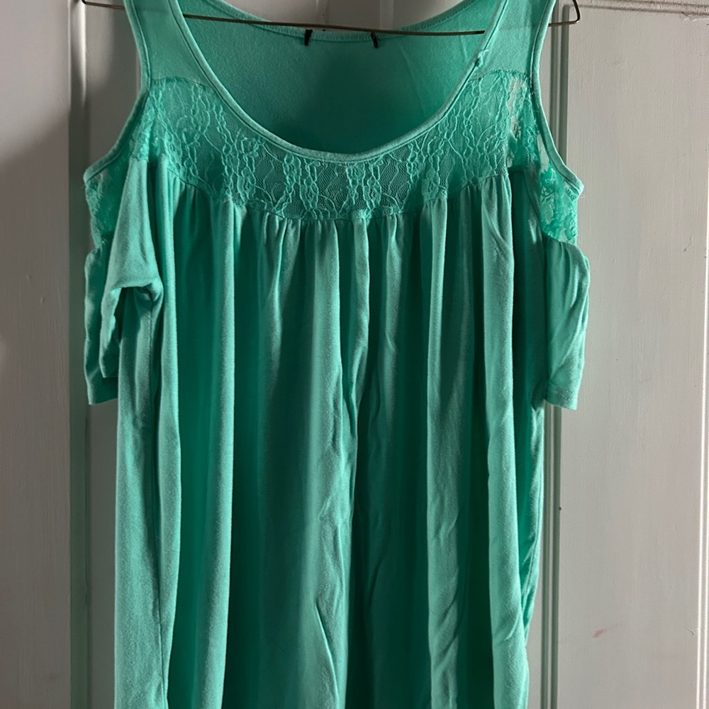 Elegant Teal Lace Women’s Top